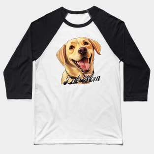 Yellow Lab Mom T-Shirt - Dog Lover Gift, Pet Parent Apparel Baseball T-Shirt